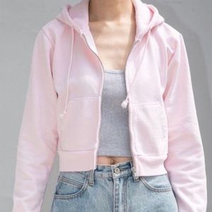 Brandy Melville light pink cropped hoodie